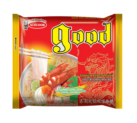 Acecook Good Instant Mungobohnennudeln - TomYum Kung Flavor - MultiPack (12 x 62 gr)