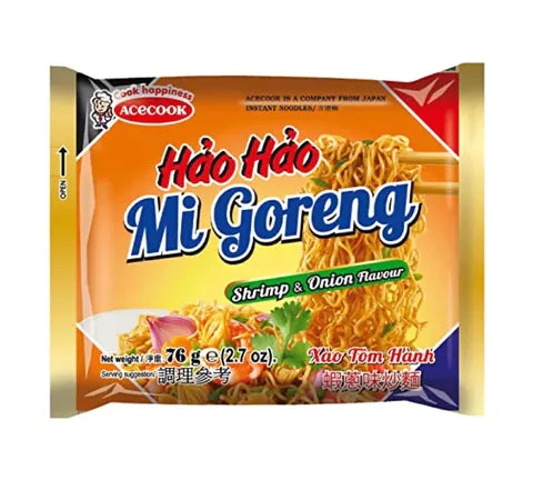 acecook hao hao mi goreng 풍미 새우 및 양파 맛 (76 gr)