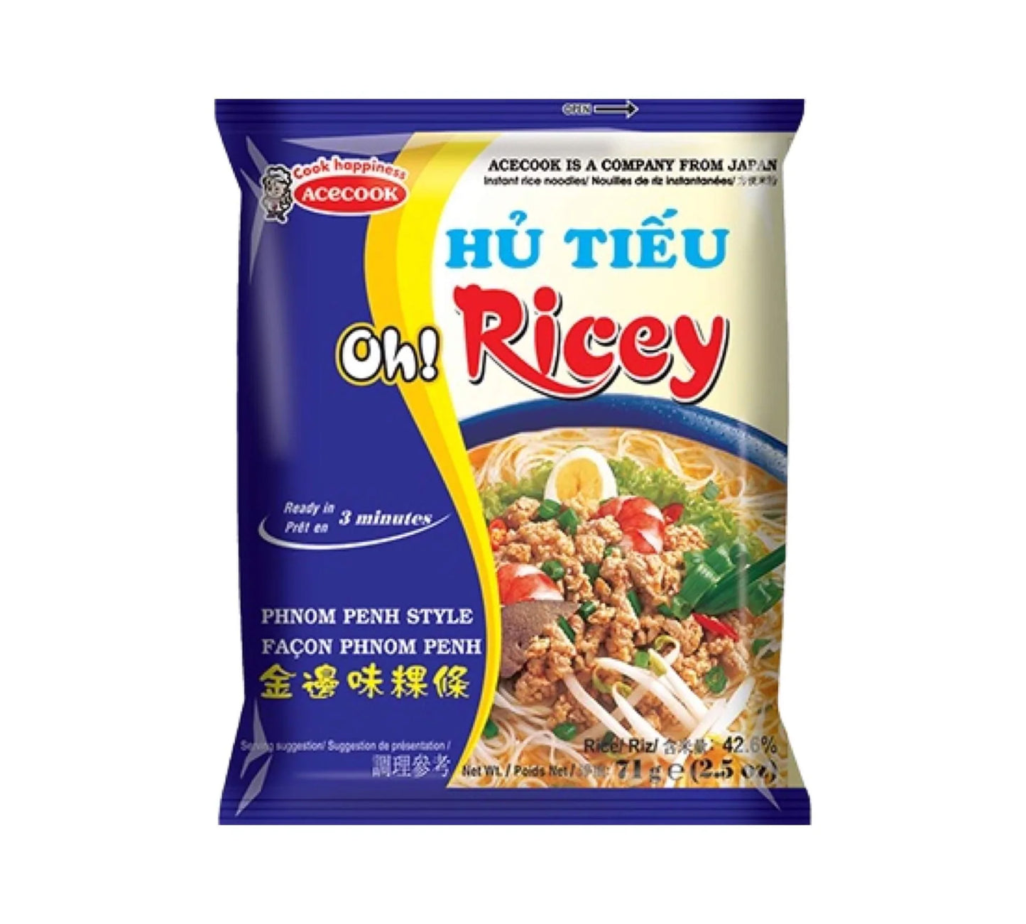 Acecook Oh Ricey Há»§ Tiáº¿u Nam Vang Phnom Penh Flavour (71 gr)