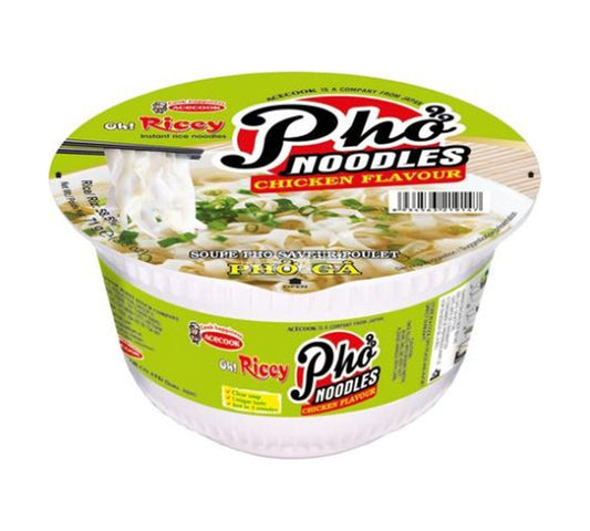 Acecook Oh Ricey Pho Noodles Chicken Flavour Bowl (71 gr)