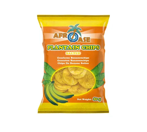 Afroase Banana Chips Salted (80 gr)
