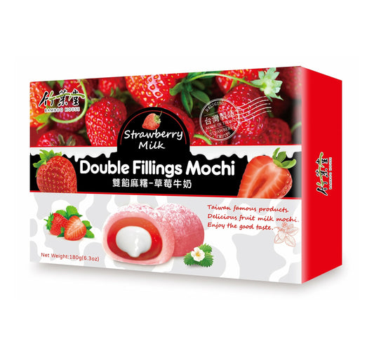 BamBoo House Double Fillings Mochi Strawberry Milk (180 gr)