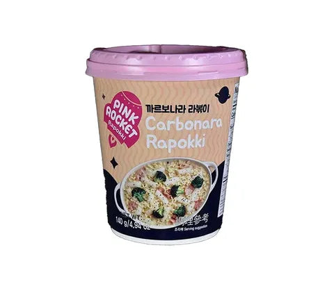 Pink Rocket Carbonara Rapokki Cup (Ramen & Rice Cake) (140 gr)