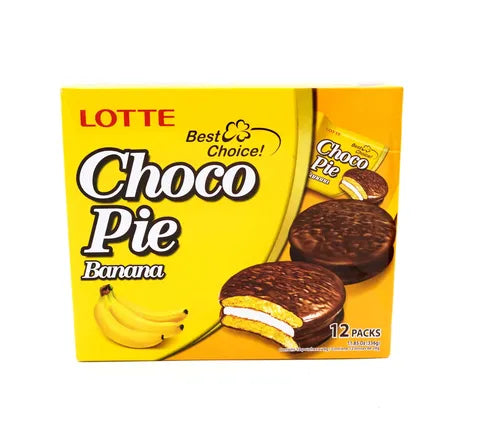 Lotte Choco Pie Banana (12 Packs) (336 gr)