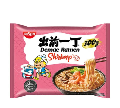 Nissin Demae Ramen Instant Noodles Shrimp Flavour (100 gr)