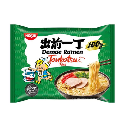 Nissin Demae Ramen Instant Noodles Tonkotsu Pork Flavour (100 gr)