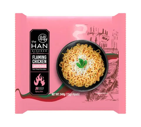 The Han Kitchen Flaming Chicken - Carbonara - Stir Fried Instant Noodles (135 gr)