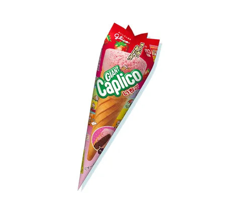 Glico Giant Fluffy Caplico Cone Strawberry Flavour (34 gr)