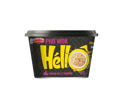 Acecook Hello Pho Wok Stir-Fried Noodles Garlic & Onion Flavour (76 gr)