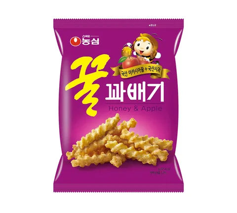 Nongshim Honey & Apple Flavoured Twist Kkul Kkwabaegi Snack (90 gr)