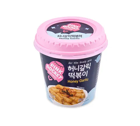 Pink Rocket Honey Garlic Topokki Cup  (Rice Cake) (120 gr)