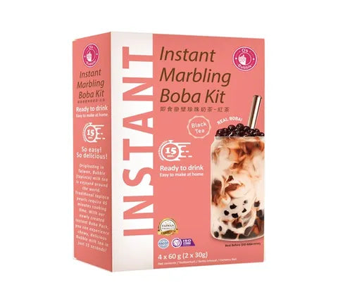 O's Bubble Instant Marbeling Boba Kit Black Tea Flavour (240 gr)