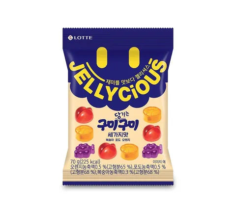 Lotte Jellycious Gumi gumi Fruits Flavour Candy (70 gr)