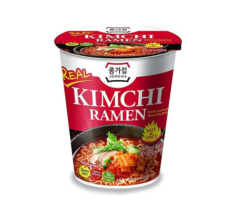 Jongga Kimchi Ramen with a pack of Real Kimchi Cup (82.5 gr)