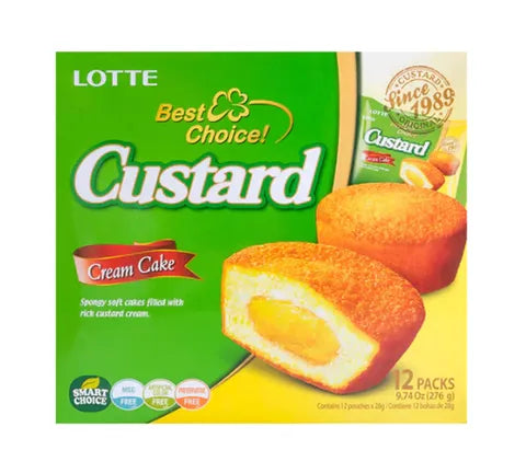 Lotte Custard Cream Cake (12 Packs) (276 gr)