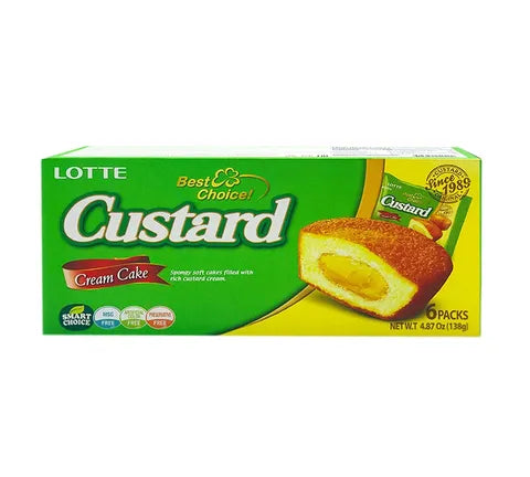Lotte Custard Cream Cake (6 Packs) (138 gr)
