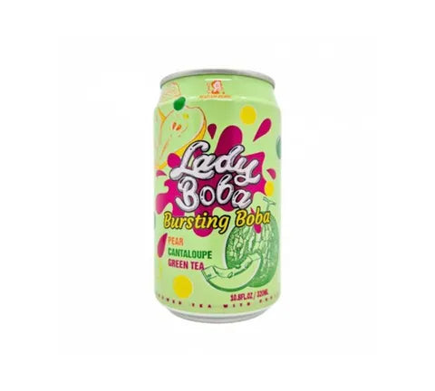Fru Hong Lady Boba Bubble Tea Pear Melon Green Tea (320 Gr)