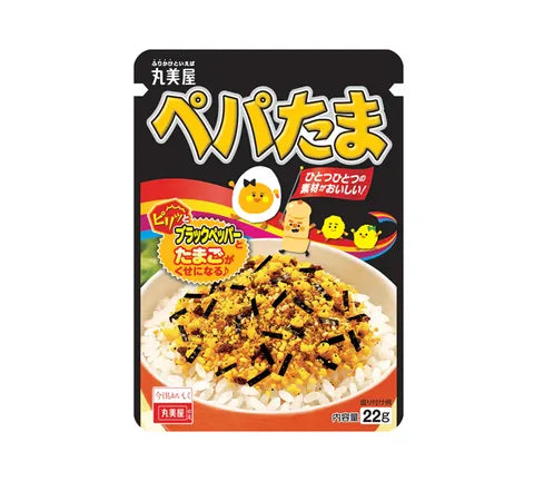 Marumiya Pepa Tama Furikake Rice krydderier med sort peber & æg (22 gr)