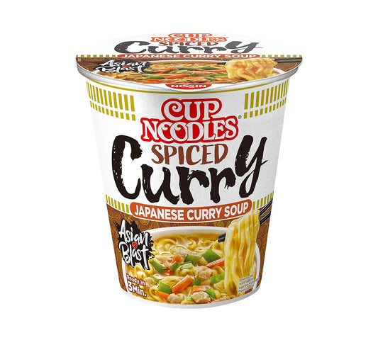 Nissin Cup Noodles Spiced Curry Japanische Currysuppe (63 gr)