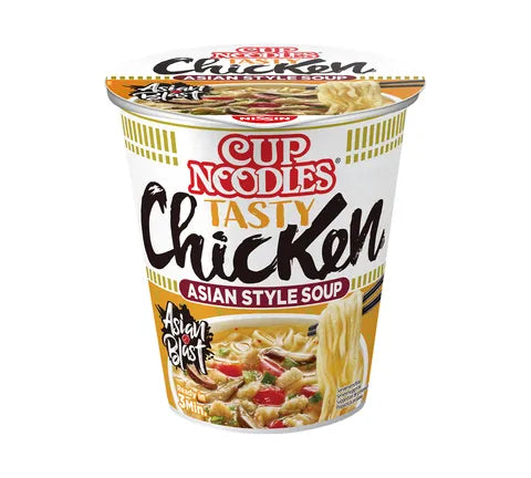 Nissin Cup Noodles Soup de style asiatique de poulet savoureux - Multi Pack (8 x 70 gr)