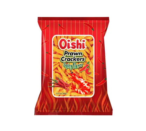Oishi garnalen crackers pittige smaak (60 gr)