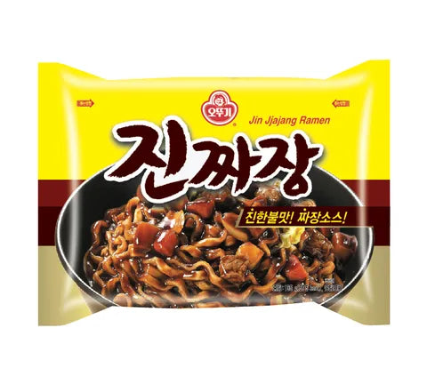 Ottogi Jin Ramen Jjajang Smoked Black Bean Flavor. THT 20-11-2023 (135 gr)