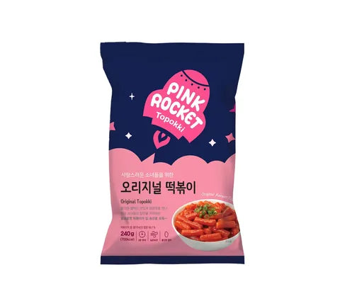 Pink Rocket Original Sweet & Spicy Topokki Pouch (Rice Cake) (240 gr)
