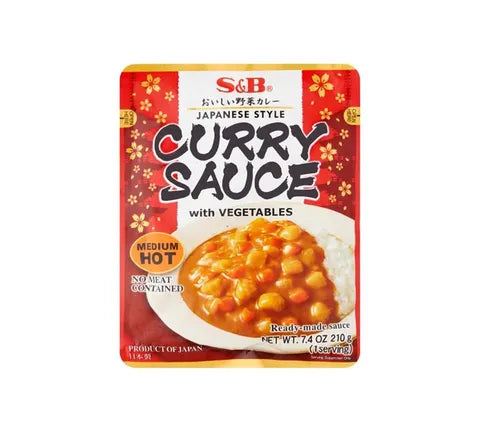 S&B japansk stil curry sauce med grøntsager medium hot (210 gr)