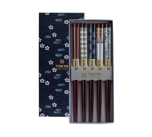Tokyo Design Studio Mixed Design Chopsticks Giftset 5pcs (150 gr)