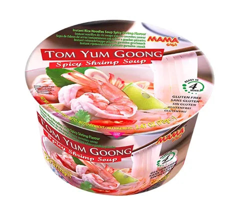 Mama Tom Yum Goong Spicy Shrimp Instant Noodle Soup Bowl (70 gr)