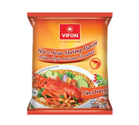 Vifon Aziatische stijl Instant Noodle Hot & Sour garnalensmaak (70 gr)